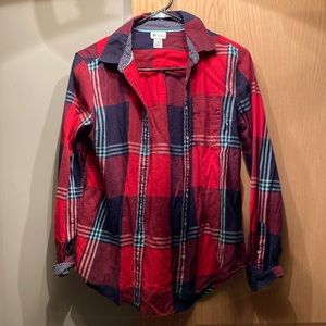 Women plaid button down